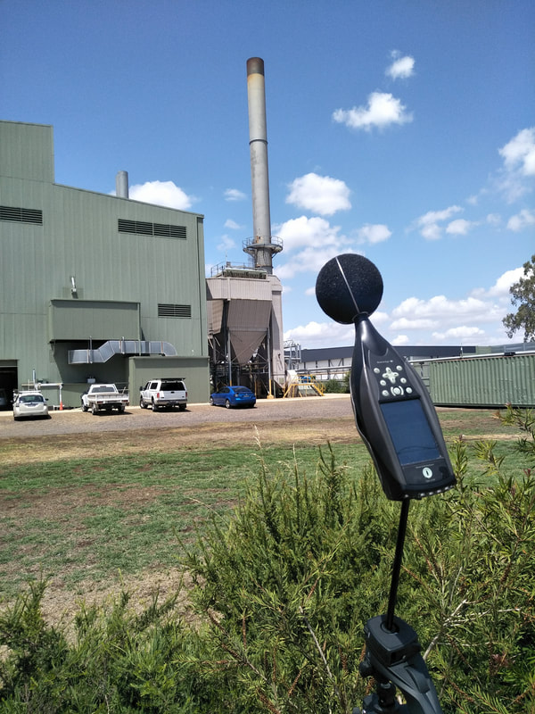 measuring boiler house noise with a sound level meter